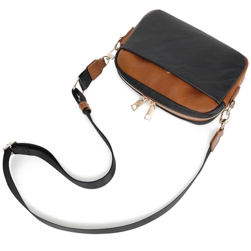 K·LORD Small Crossbody Bags for Women Vegan Leather Cell phone Purses Mini Shoulder Handbags with Wide Strap
