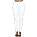 VRTUR Hosen, Damen Freizeithose Stretch Beiläufig Skinny Jogginghose Mode Hip Push up Slim Fit Pants Einfarbig Hose, Bequeme Elastischer Taille Jeans Weiß S