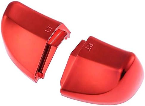 for Xbox One Elite Replacement Full Buttons Bumper Triggers T6 T8 Screwfor Xbox One Controller with 3.5mm Jack (Chrome Red)