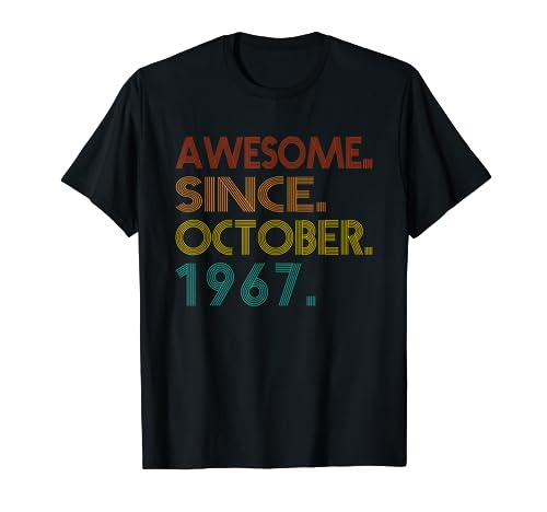 Awesome Since October 1967 Men Women Vintage Birthday Idea Camiseta