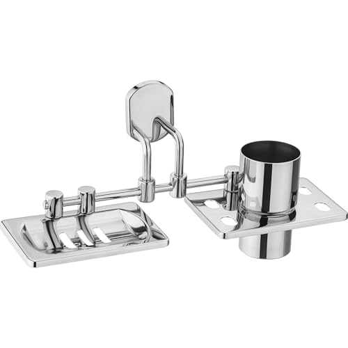 Image of Bathroom Hardware Accessories,Heavy Duty Wall Mounted,Chrome Polished Finish (Thor, SoapDish + TumblerHolder)