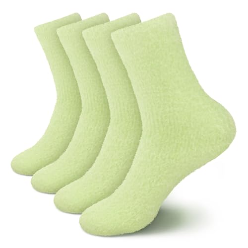 Image of BambooMN Women's Fuzzy Soft Colored Socks