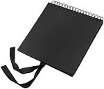 JOIKIT 3 PCS 10 x 10 Inch 80 Pages Per Book Scrapbook Photo Albums, Black Hardcover Kraft Black Page with Ribbon and Stickers, DIY Scrapbook Album for Anniversary, Wedding, Birthday, Valentines