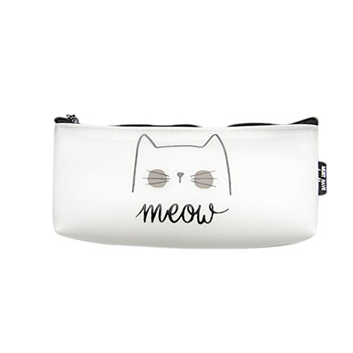 Preisvergleich Produktbild FORH Federtasche Netter Karikatur Briefpapier Kasten Bleistift kosmetischer Verfassungs Reißverschluss Beutel Aufbewahrungstasche Büromaterialbeutel (Weiß A)
