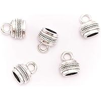 The Eco Owl - 5 unidades para cierre de cuero de 15 mm, para 15 mm, redondo, plata envejecida, cierre de broche de presión de joyería