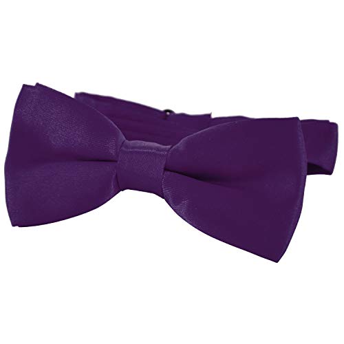 DonDon pajarita noble para niños - combinada y ajustable 9x 4,5 cm - de color lila - brillada con aire de seda