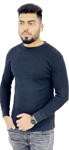 t-Shirt for Men Thermal Black Medium Long Sleeve for Men
