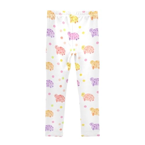Colorful Turtle Polka Dots Girls Leggings Soft Stretch Workout Yoga Dance Pants for Kids Casual Tights2