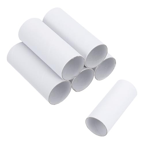 MECCANIXITY 6 Pack Cardboard Tubes for Crafts, Toilet Paper Rolls Corrugated Cardboard Roll for Painting, Drawing, Art Supplies, DIY Projects, 3.94x1.58 Inches,White