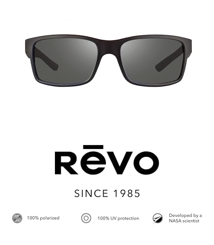 Revo Sunglasses Crawler: Polarized Performance Rectangle Sport Wrap Frame, Matte Black Tortoise Frame with Graphite Lens - Thumbnail 2