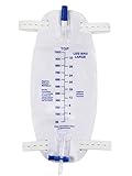 Easy-Tap Leg Bag Urinary Drainage Bag, 1000ml, Anti-Reflux Valve, Cloth Straps, Easy Flip Drain (Pack of 3) (COL3)