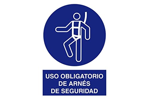 Cofan - Plimpo Señal Poliestireno 148X105Mm Señal Uso Obligatorio De Arnés De Seguridad Con Texto En Oferta Señal Poliestireno 148X105Mm