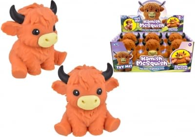 Squish Large Squishy Highland Cow Toy, Squeeze and Stretch, 15CM