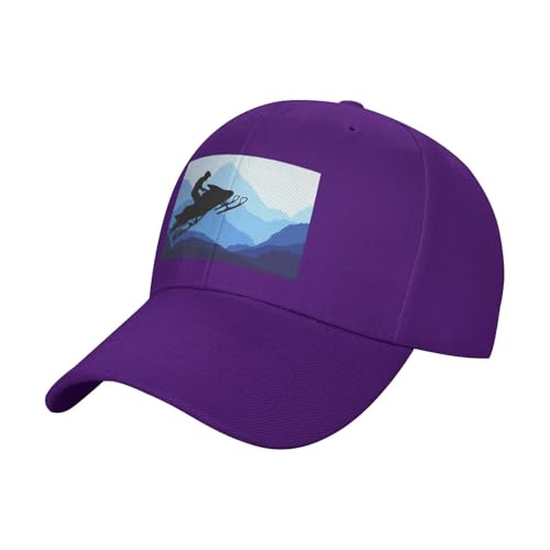 Casquette baseball motoneige en coton premium et finitions visière plate