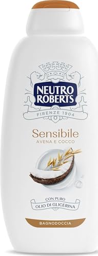 NEUTRO ROBERTS Bagnoschiuma Corps Sensible avec Avoine et coco, idéal pour les peaux sensibles, Ingrédients d'origine naturelle, Sans savon, Dermatologiquement testé, Flacon de 600 ml