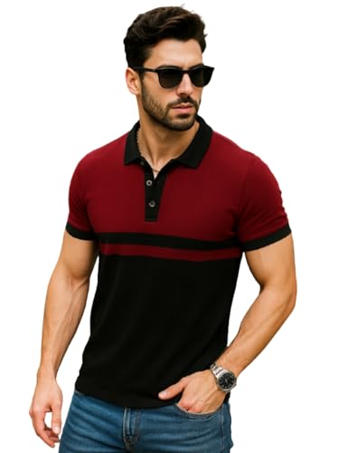 Image of Veirdo Pack of 2 Pure 100% Cotton Regular Fit Classic Polo Collar T-Shirts for Men & Boys