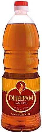 Dheepam's Lamp Oil 1Ltr Pooja Oil Blend of 5 Oils Not for Edible Use Product of India Pack of 2