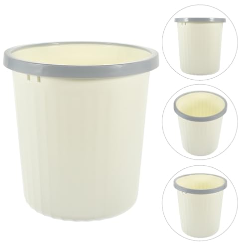 Caneca de basura beige de plástico de 12 litros sin tapa miniatura 7