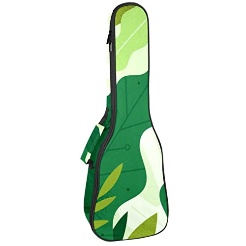 Housse pour ukulélé ténor rembourrée et étanche motif vert abstrait
