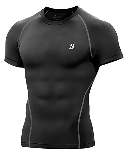 Roadbox Compression Shirts Men Cool Dry Short Sleeve T Shirts Athletic Workout Base Layer Shirts