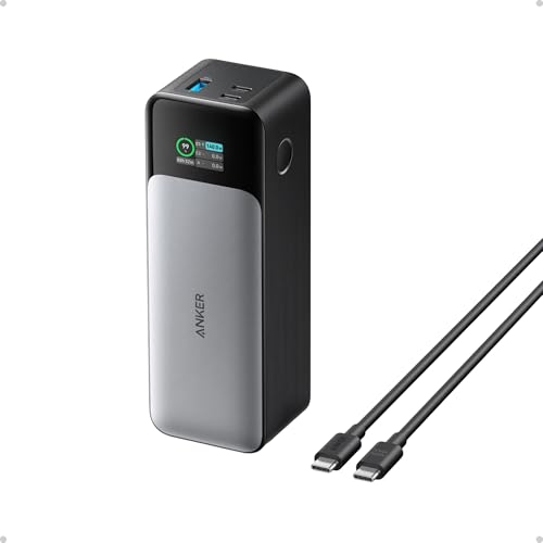 Anker 737 Power Bank, 140W Max 3-Port Laptop Portable Charger, 24,000mAh, Smart Display, Compatible...