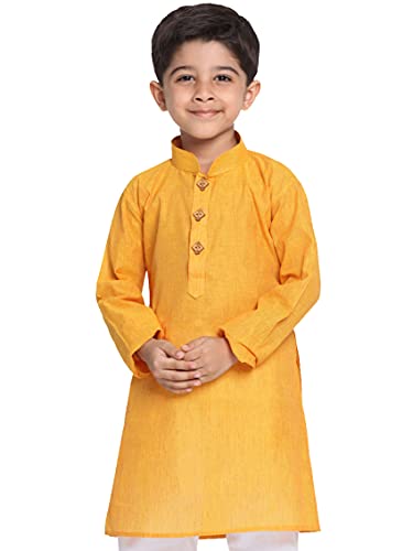 Image of VASTRAMAY Boys Cotton Regular Fit Solid Regular Kurta