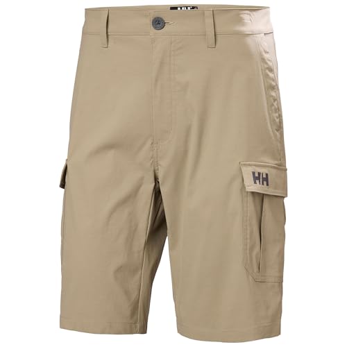 Helly Hansen Pantalones Cortos Cargo para Hombre, Secado Rápido, Color Beige, Protección Solar FPU 50+ (FR/ES, Medida de la Cintura, 30, Regular, Regular)