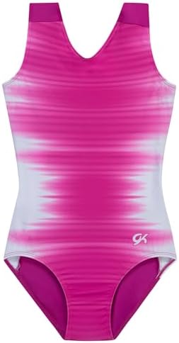 GK Girls Fierce Fade Gymnastics Leotard - Rainbow Dance Outfit with Matching Scrunchie for Toddlers, Children, & Juniors