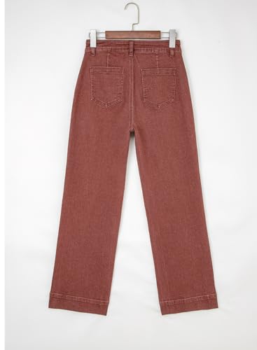 Image of Astylish Women's Wide Leg Jeans High Waisted Denim Pants