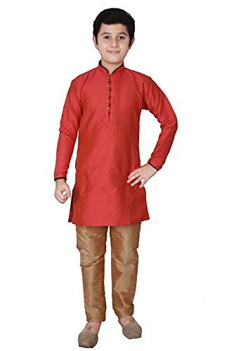 Boy's Silk Indian Clothing Traditional Wear Kurta Set's For Kids Boys | Pack Of 1 (S-135)