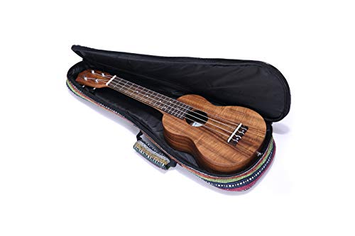 Image of MUINS Ukulele Case,21 23 26 Durable Colorful Ukelele Case Uke bag with Thicker Pad with Double Adjustable Straps, Storage and Handle (Orange,Concert 23 Inch)