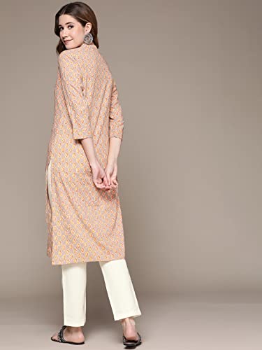 Image of anubhutee Women Ethnic Motifs Printed Woven Design Pure Cotton Kurti and Pant