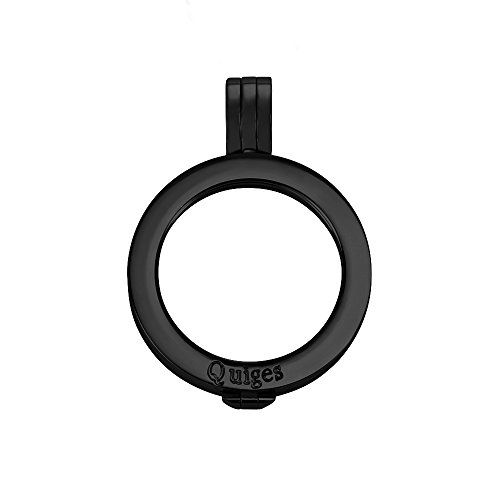 Colgante de Moneda de 25mm Acero Inoxidable Negro para Mujer