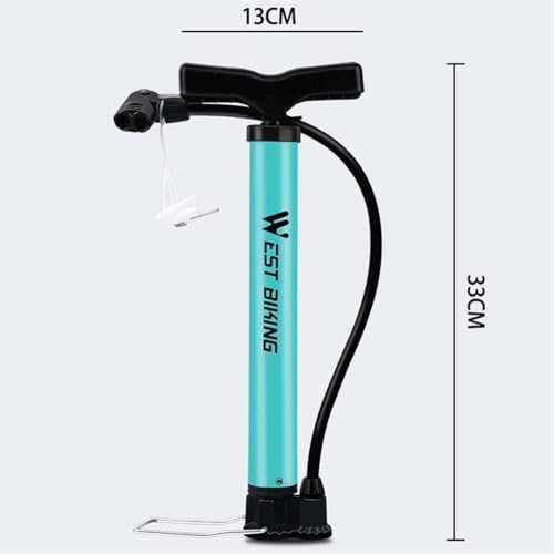 SCIENISH Bike Pump,Compatible with Presta and Schrader Valve Portable Bicycle Pump, Steel Floor Bicycle Air Pump, Bicycle Pump Blue