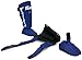 Fairtex SP7 Muay Thai Shin Guards for Men, Women, Kids | Shin Guards Made with Syntek Leather & are Premium, Lightweight & Durable | Detachable shin & Foot Protector- Medium, Blue
