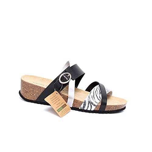 Ciabatta Grunland CB2552 ANIN Nero 39 mule femme confortable nu-pieds noir