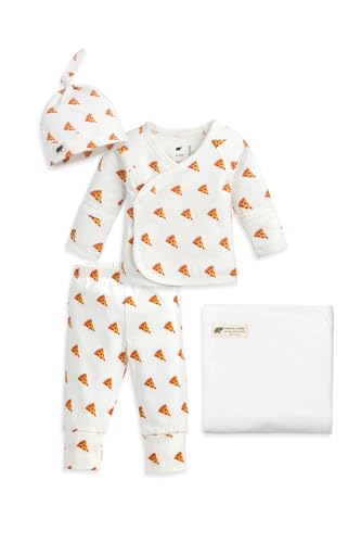 Image of monica + andy Hospital Cuddle Box, 100% Organic Baby Clothes for Newborns & Infants, Coming Home Swaddle Blanket & Cap
