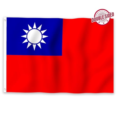 Drapeau de Taïwan haut de gamme double face cousu machine - 3