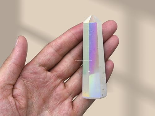 Image of Amazing Gemstone Angel Aura Quartz Crystal Towers ~ Natural Healing Crystal Point Obelisk for Reiki Healing and Crystal Grid (2 inch to 3 inch Inch)