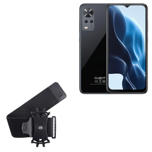 BoxWave Holster Compatible with Cubot Note 30 - ActiveStretch Sport Armband, Adjustable Armband for Workout and Running - Jet Black