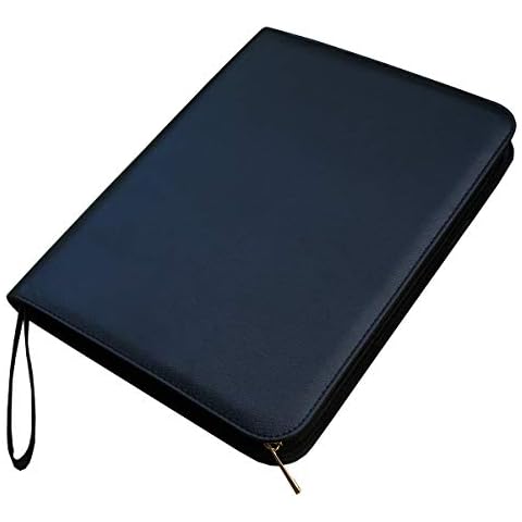 Fountain Rollerball Pen Black Large PU Leather Pen Case Pen Holder for 48 Pens (Black) Cover