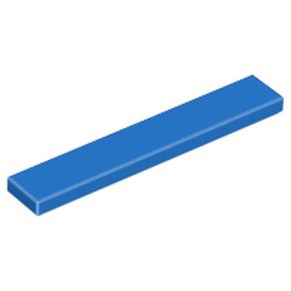 LEGO Tile 1 x 6, Part Number 6636 (Blue, 10, Bricks)