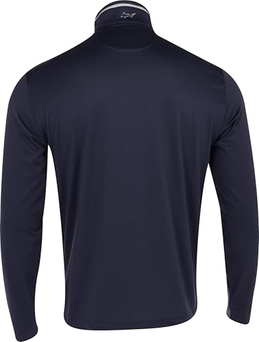 Greg Norman Men's Leaderboard 1/4 Zip Stretch Golf Pullover Navy M2