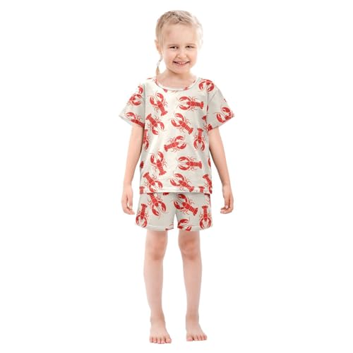 ALAZA Cute Bear Fox Raccoon Squirrel Duck Pajamas Short Sleeve 2 Piece Sleepwear Top and Bottom Pajama Set Unisex3