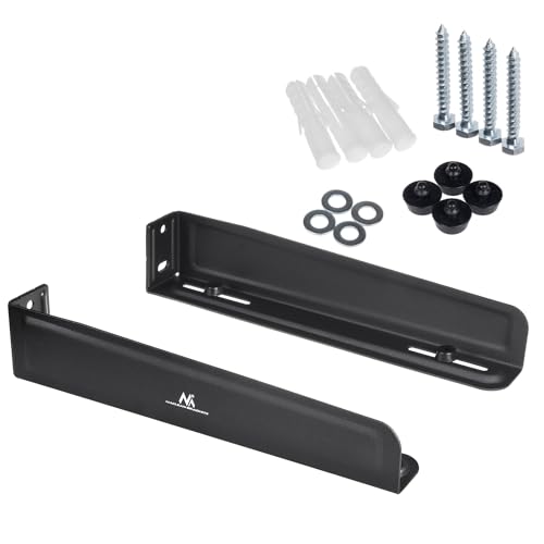 Maclean MC 807   Soporte de pared para microondas, hasta 35 kg, para microondas, barbacoas, cafeteras automáticas, color negro