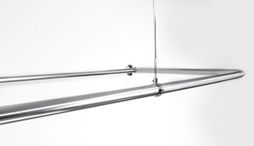 Hudson Brass Works Wo-Rod-D Wo Shower Curtain Rod D-Shape For Freestanding Tubs, 1" X 60", Polished Chrome #TOP3