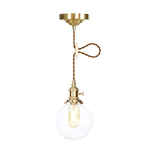 Plafonnier moderne E27 lustre salon restaurant en verre et bronze - 2