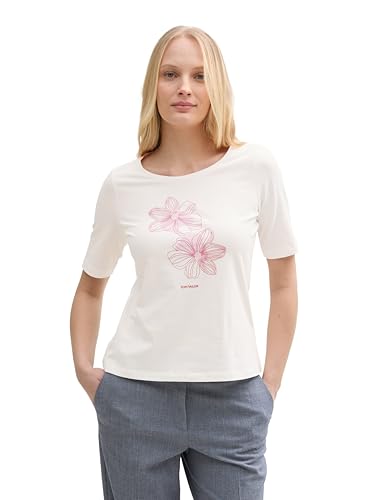 TOM TAILOR Damen 1047062 T-Shirt, 10315-Whisper White, L