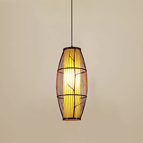 Luminaires suspendus en bambou tressé main et lustre aspect matériau naturel