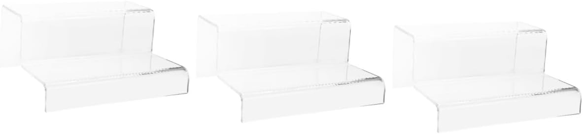 Cabilock 3pcs Acrylic Display Stand for Craft Figures Riser Compact and Sturdy Acrylic Display Stand for Shoes Makeup and Perfume Showcase